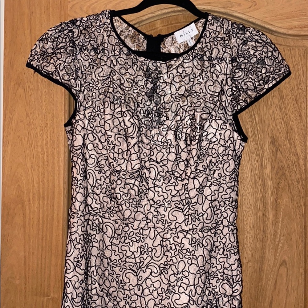 Milly, size 8 asymmetric cocktail dress dress